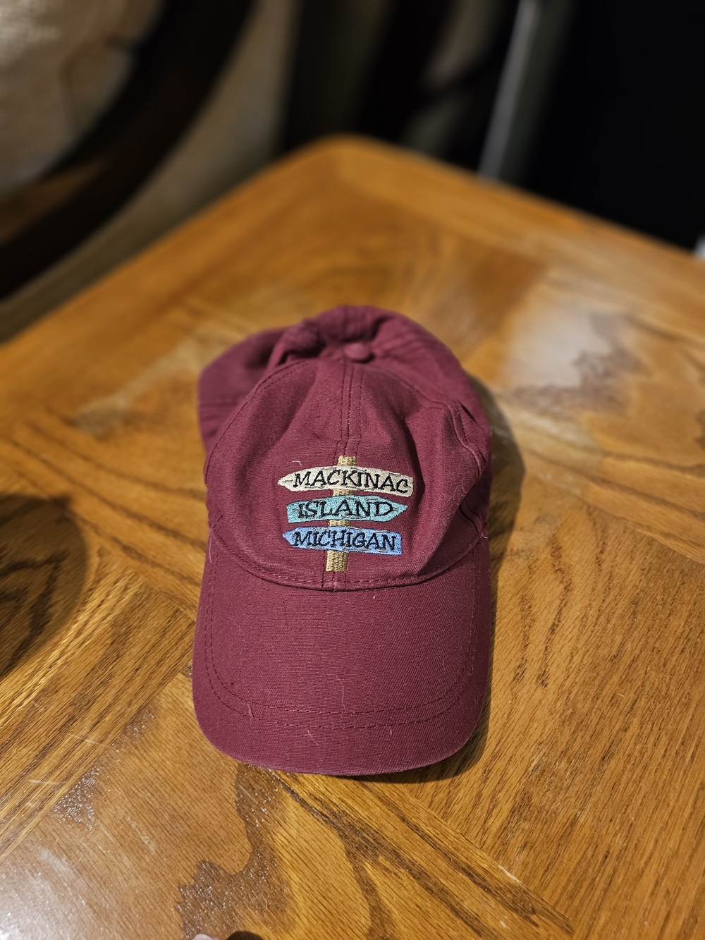 Mackinac Island Michigan Youth Maroon Baseball Cap